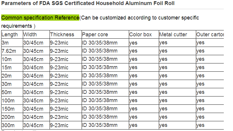 aluminum foil roll