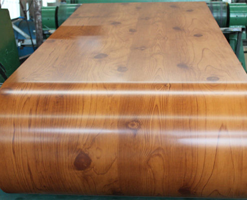 pl14931832 pvc laminated metal sheet wood grain vcm color coated steel coil strong toughness